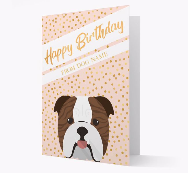 Personalised 'Happy Birthday' Gold Detail {breedFullName} Card